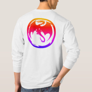 Neon Dragon men white long sleeve shirt back