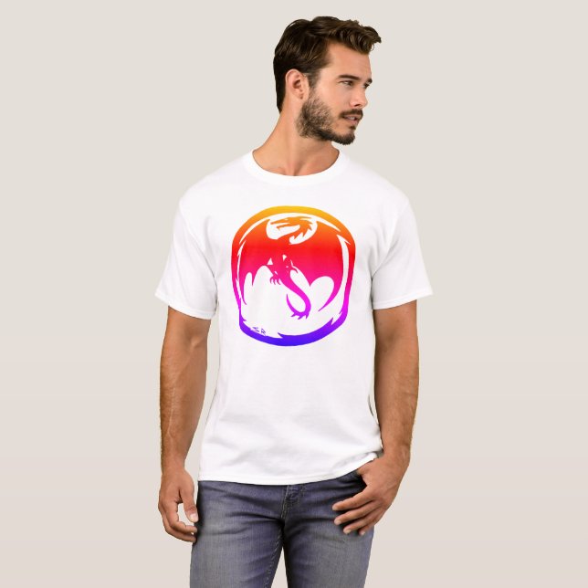 Neon Dragon men white T-shirt (Front Full)