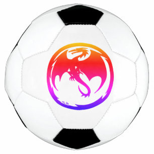 Neon Dragon white soccer ball