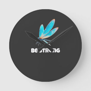 Neon Dragonfly Shirt – Aesthetic Nature Transforma Round Clock