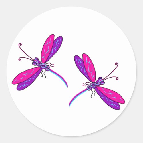 Neon Dragonfly Stickers