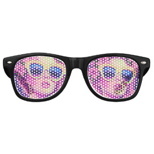Neon Dream Girl with Floral Sunglasses