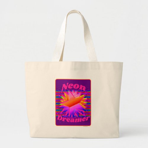  Neon Dreamer Epic Retro Wild Design Large Tote Bag