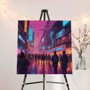 Neon Dreams: A Vision of Tomorrow Foam Board