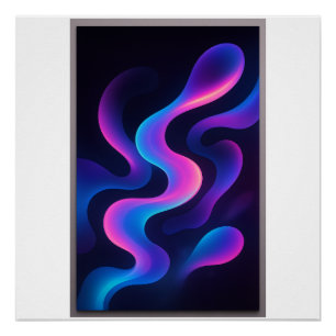 Neon Dreams Abstract Posters Modern Colorful