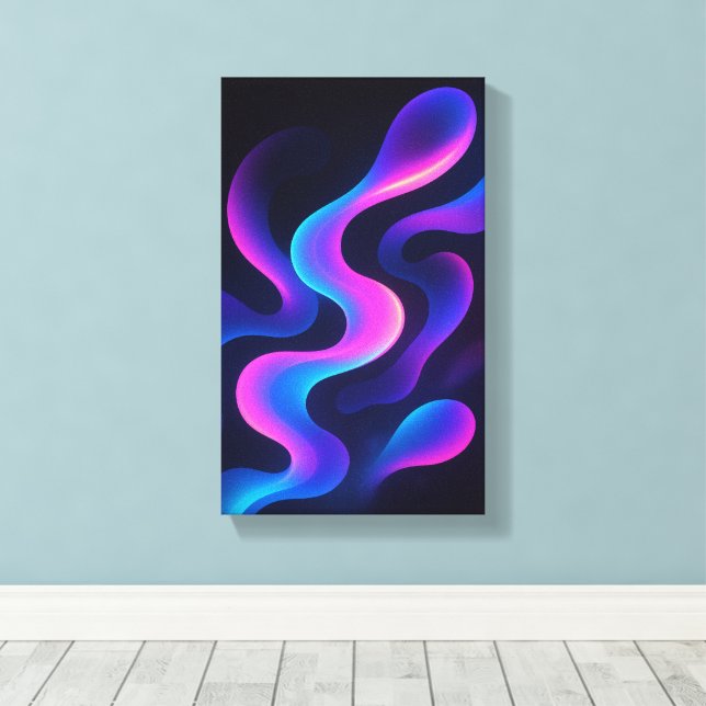 Neon Dreams Abstract Wall Art | Modern Colorful (Insitu(Wood Floor))