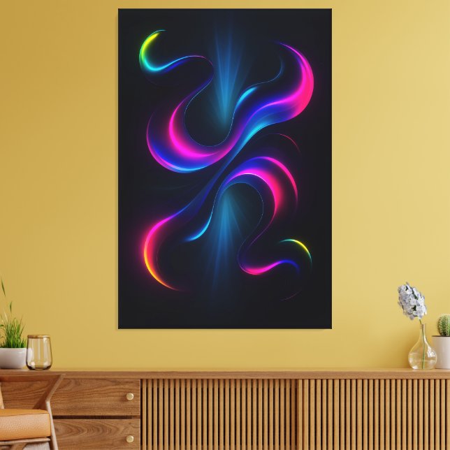 Neon Dreams III Metal Wall Art | Modern Abstract (Insitu(LivingRoom))