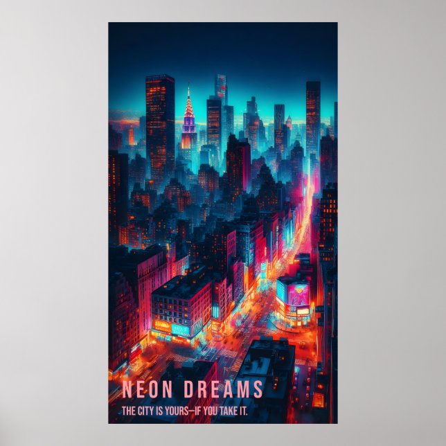 Neon Dreams - Night City Poster (Front)