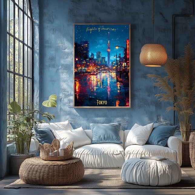Neon Dreams of Tokyo - Shimmering City Reflections Poster (Creator Uploaded)
