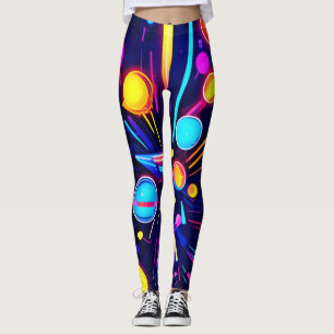 Neon Dreams - Psychedelic Shapes & Colors Leggings