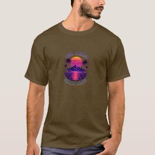 Neon Dreams Retro Future Synthwave Sunset Palm Tre T-Shirt
