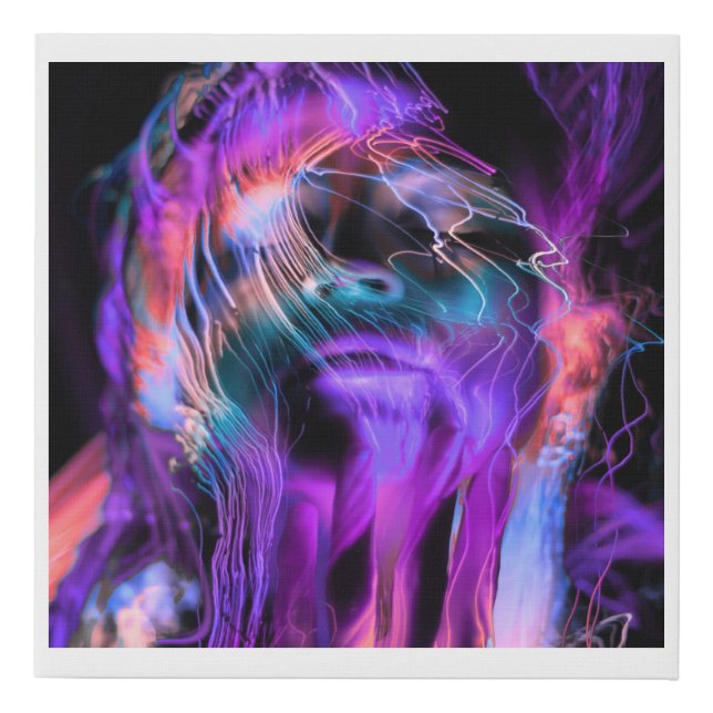 Neon Dreamscape Portrait Faux Canvas Print (Front)