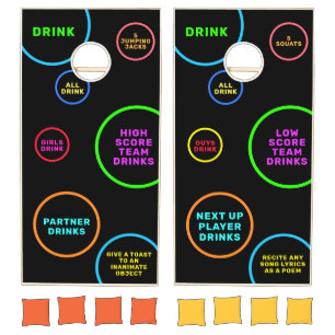 Neon Drinking Gamer Fun Custom Cornhole Set