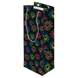 Neon Dripping Heart and Daisy Gift Bag