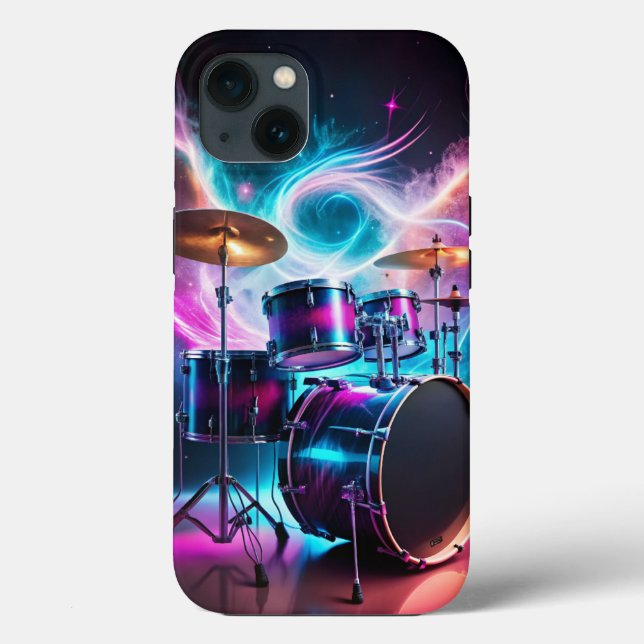 Neon Drums Music Lover Case-Mate iPhone Case (Back)