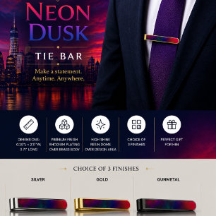 Neon Dusk Gold Finish Tie Bar