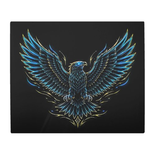 Neon Eagle Metal Wall Art