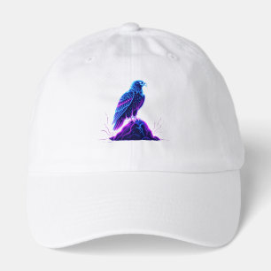 Neon Eagle on Glowing Rock – Cyberpunk Style Hat