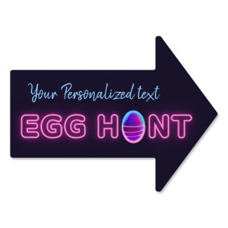 Neon Easter Egg Hunt Arrow Yard Sign RIGHT