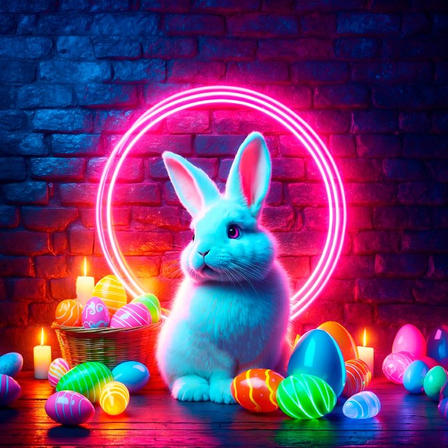Neon Easter rabbit egg pink modern cute decor  (Creator Uploaded)
