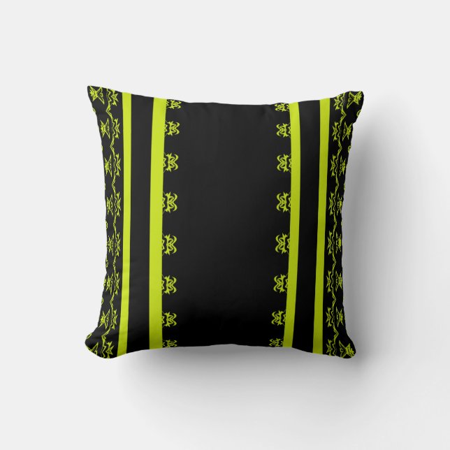 Neon Eclipse Throw Pillow (Front)