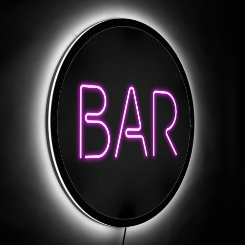 Neon Effect Pink Black Bar LED Sign