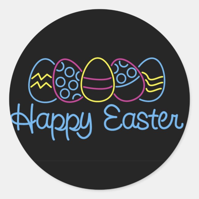 Neon Eggs - Classic Round Sticker (Front)