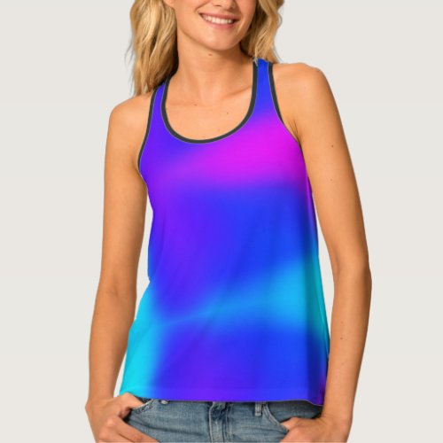 Neon Electric Aqua Royal Blue Hot Pink Womens Tank Top