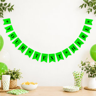 Neon Electric Green Color Custom Bunting Flags