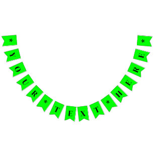 Neon Electric Green Color Custom Bunting Flags