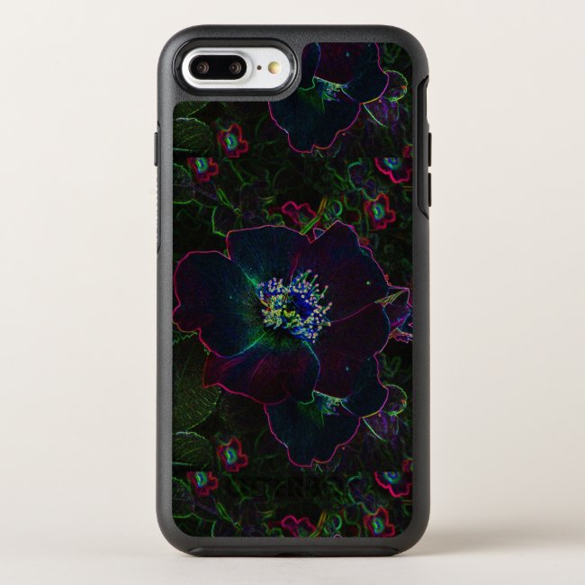 Neon Electric Rose Garden Flowers Floral Abstract