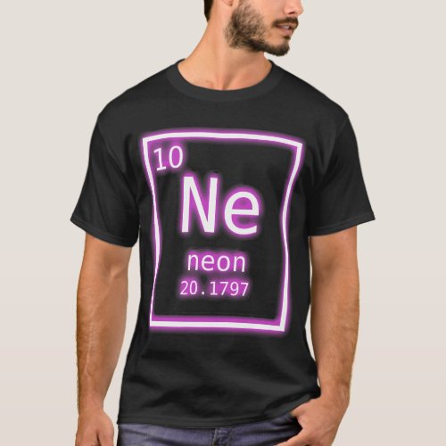 Neon Element Purple Periodic Table Chemistry Nerd  T_Shirt