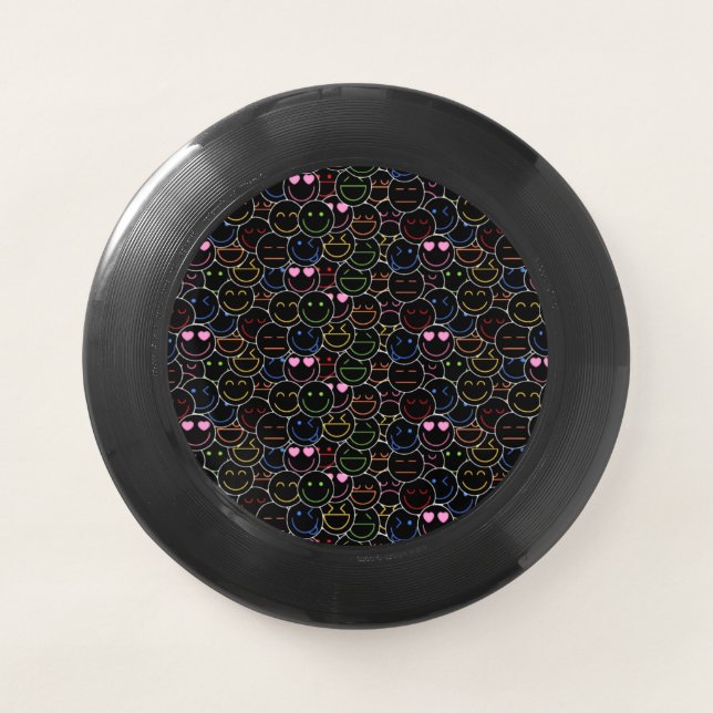 Neon Emoji Fun Frisbee – Retro & Modern Design (Front)
