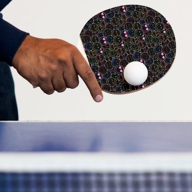 Neon Emoji Ping Pong Paddle (Insitu)
