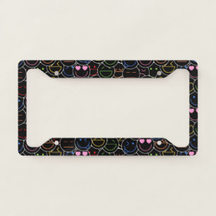 Neon Emojis License Plate Frame
