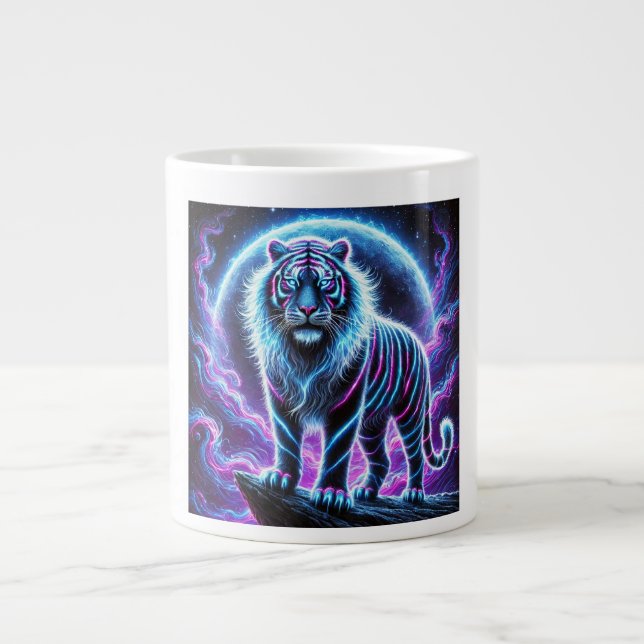 Neon Energy Tiger Jumbo Specialty Mug Design. (Front)