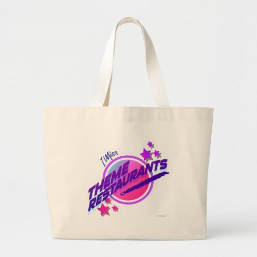 Neon Epic Themed Restaurant Logo Fun Parody Large Tote Bag