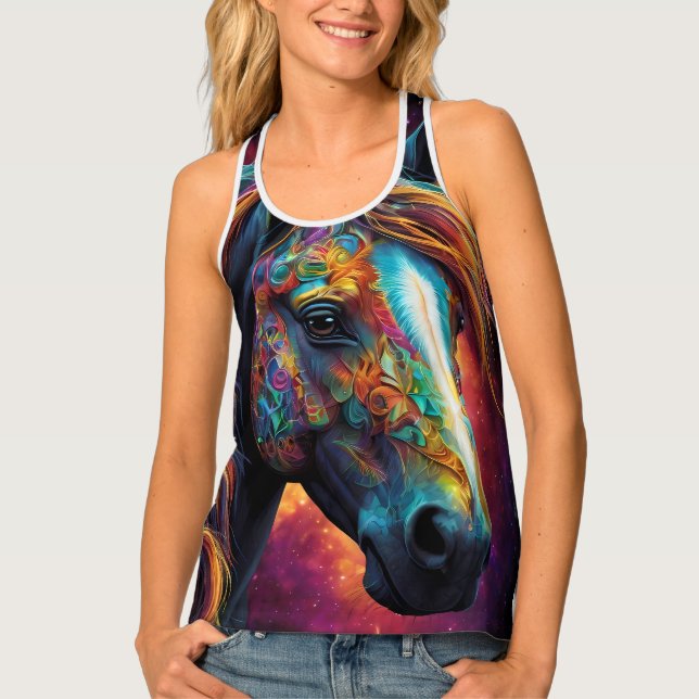 Neon Equinox The Cyber-Kaleidoscope Stallion Tank Top (Front)