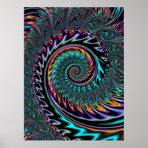 Neon Esthetic Spiral Poster