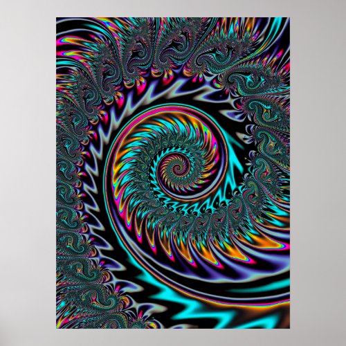 Neon Esthetic Spiral Poster