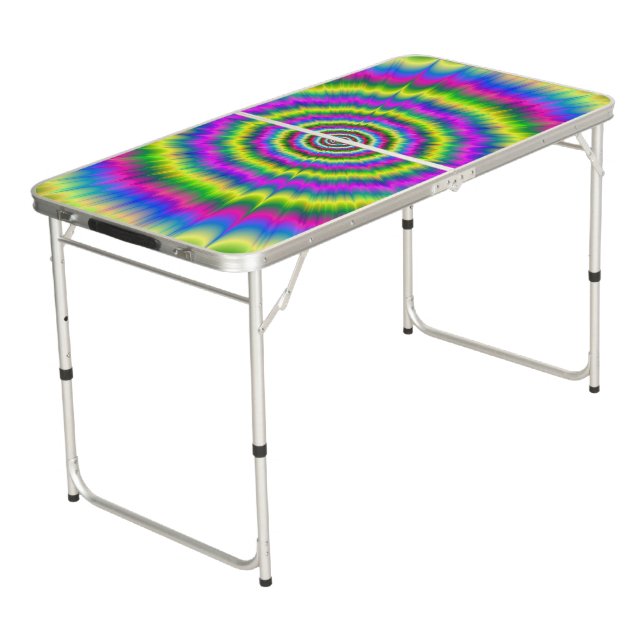 Neon Explosion Beer Pong Table (Angled)