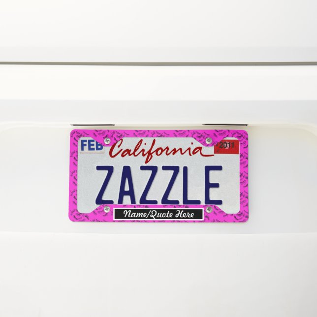 Neon Eyelash Salon Abstract License Plate Frame (On Car)