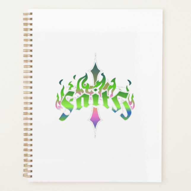 Neon Faith - Gotic Cross Flame Art Planner (Front)