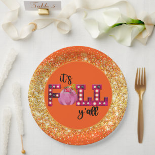 Neon Fall Autumn Customize Color Paper Plates