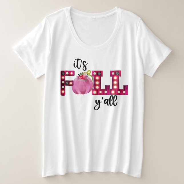 Neon Fall Autumn Customize Plus Size T-Shirt (Design Front)