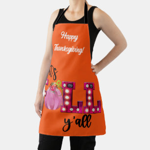 Neon Fall Autumn Customize Text and Color Apron