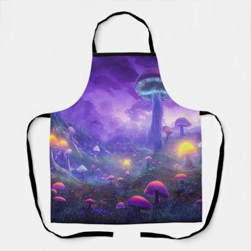 Neon Fantasy Mushroom Apron