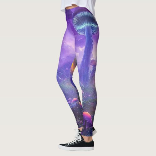 Neon Fantasy Mushrooms Leggings