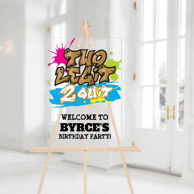 Neon Faux Gold Two Legit 2 Quit Welcome Acrylic Sign (Neon Faux Gold Two Legit 2 Quit Welcome Acrylic Sign)