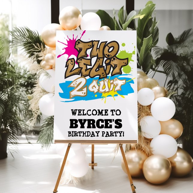 Neon Faux Gold Two Legit 2 Quit Welcome Foam Board (Neon Faux Gold Two Legit 2 Quit Welcome Foam Board)